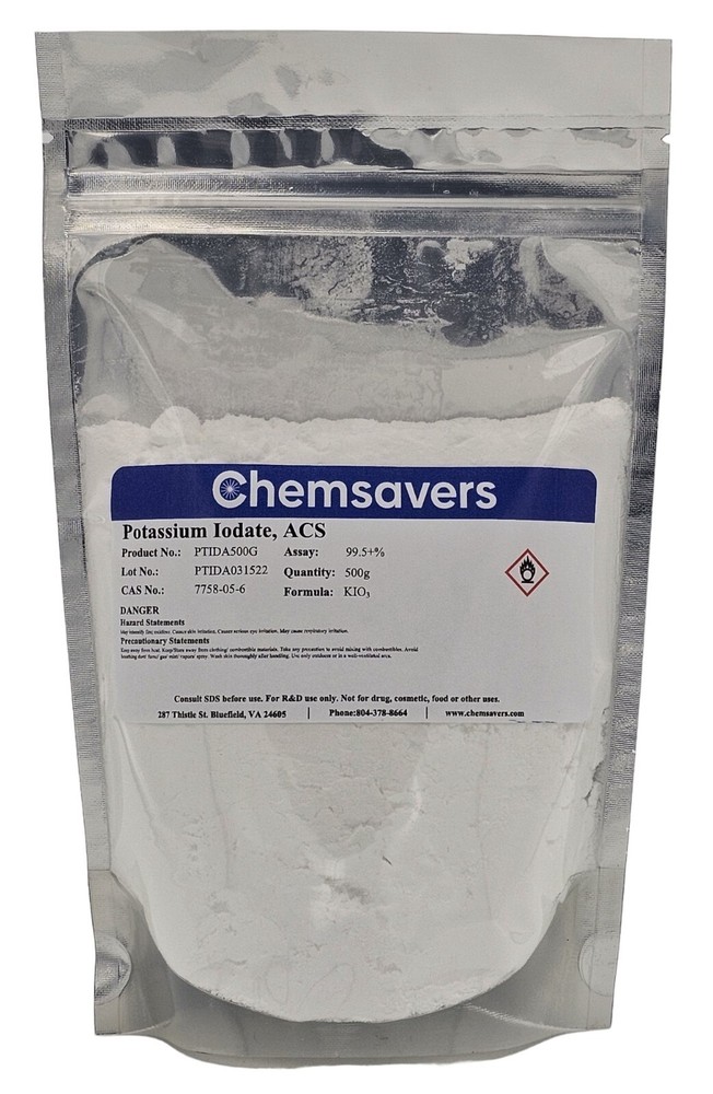 Potassium Iodate, ACS, 99.4+%, 500g
