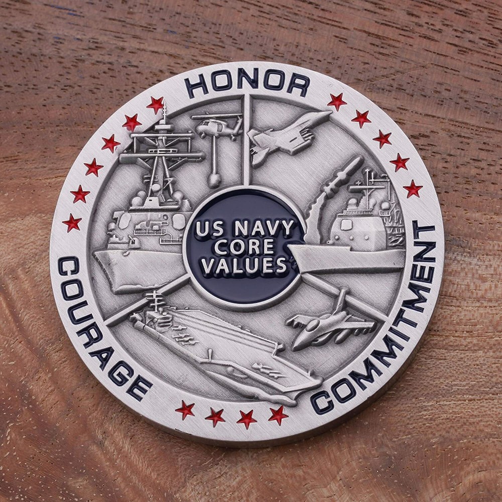 United States Navy Core Values Challenge Coin