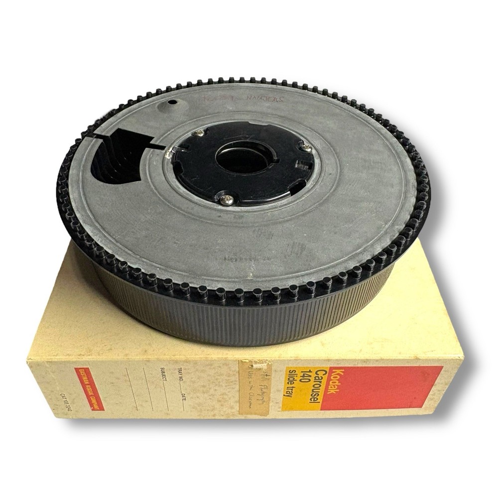 Kodak Carousel 140 Slide Black Tray With Box