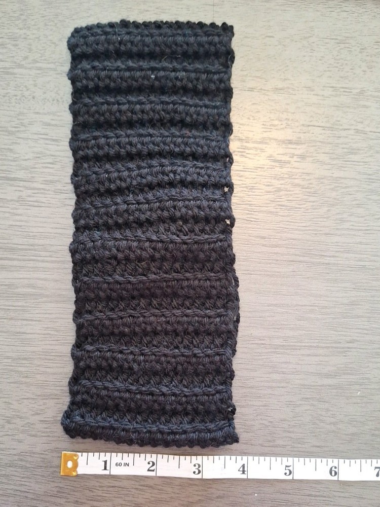 Crocheted Headband For Winter Size Medium Black Handmade