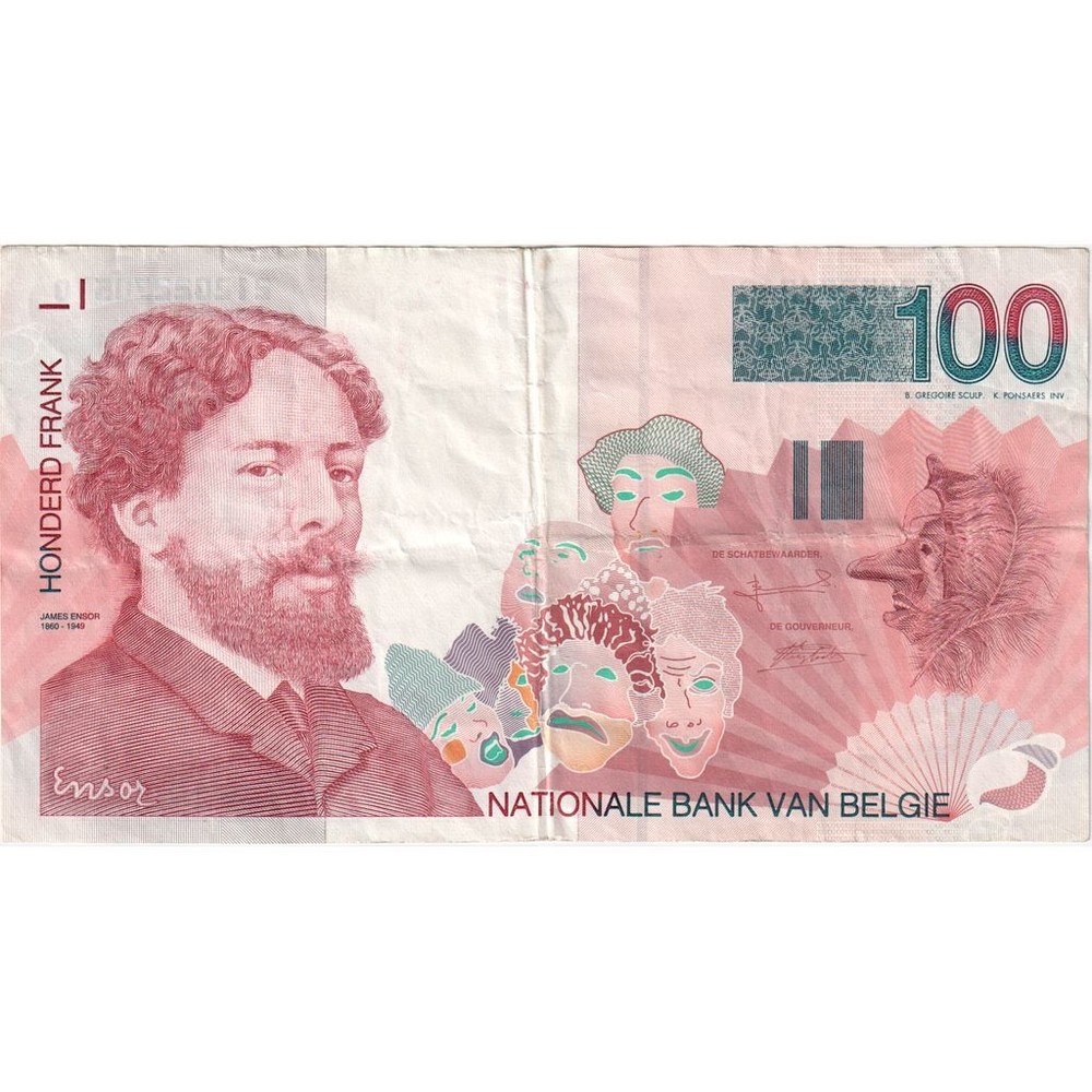 [#196970] Belgium, 100 Francs, VF