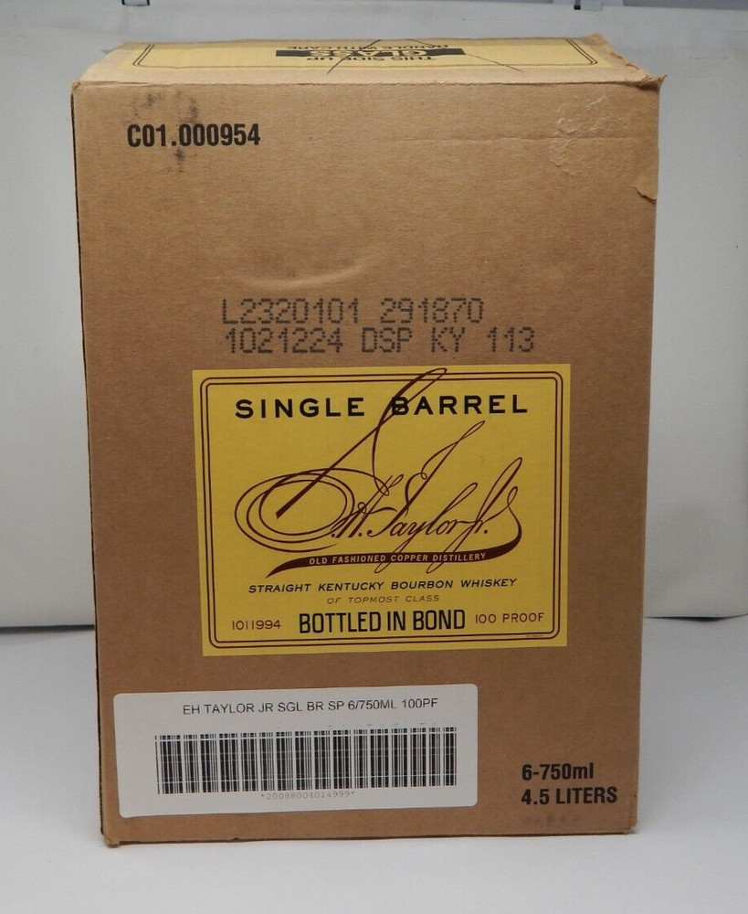 E.H. Taylor Single Barrel BIB 6 Bottle Box Case with Divider Empty Box