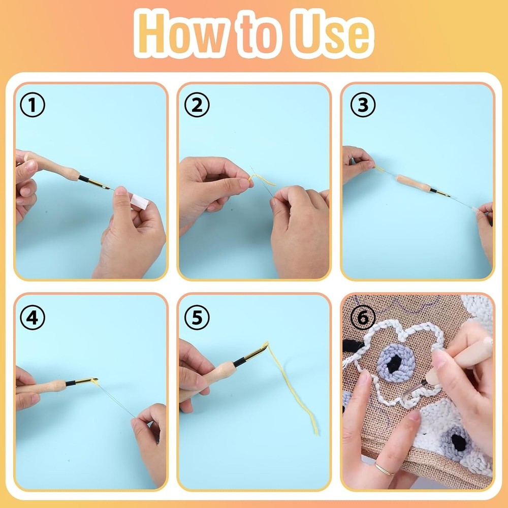 35 Pcs Adjustable Punch Needle Kit with Embroidery Tools & Organizer Box