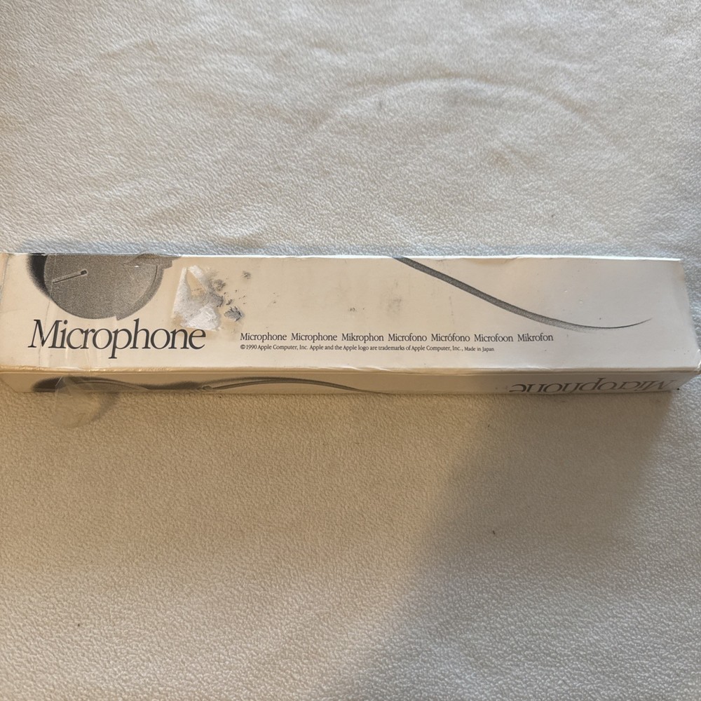 Apple Microphone Original Box Apple Computer Mic Vintage 1990 Open Box *Read