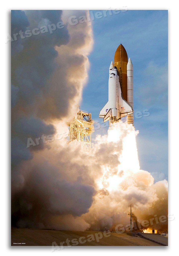 Space Shuttle Atlantis Launch Poster NASA STS-122 - 24x36