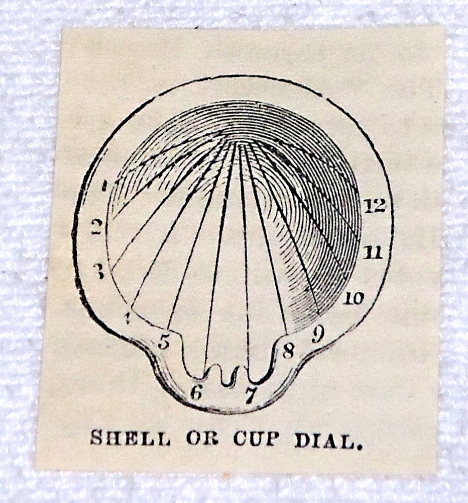 1882 small magazine engraving ~ SHELL OR CUP DIAL