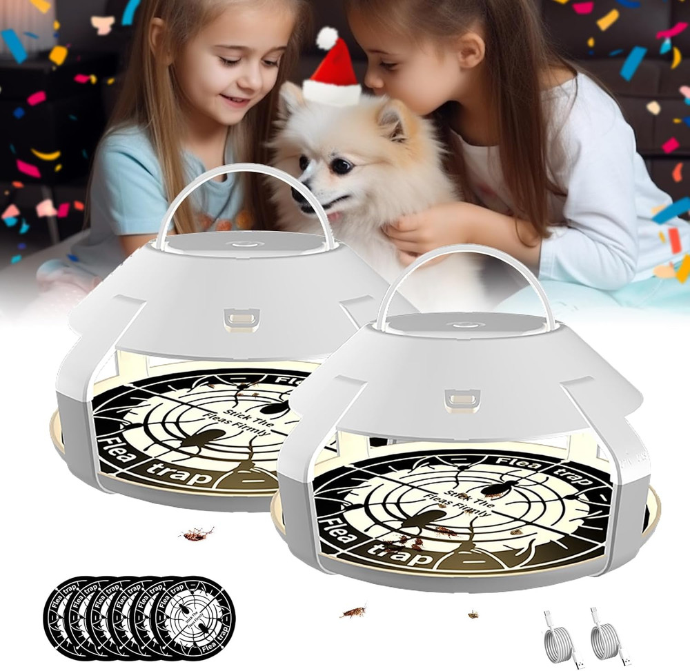 Flea Traps for inside Your Home with Light, Flea Light Trap for Bug USB Charing