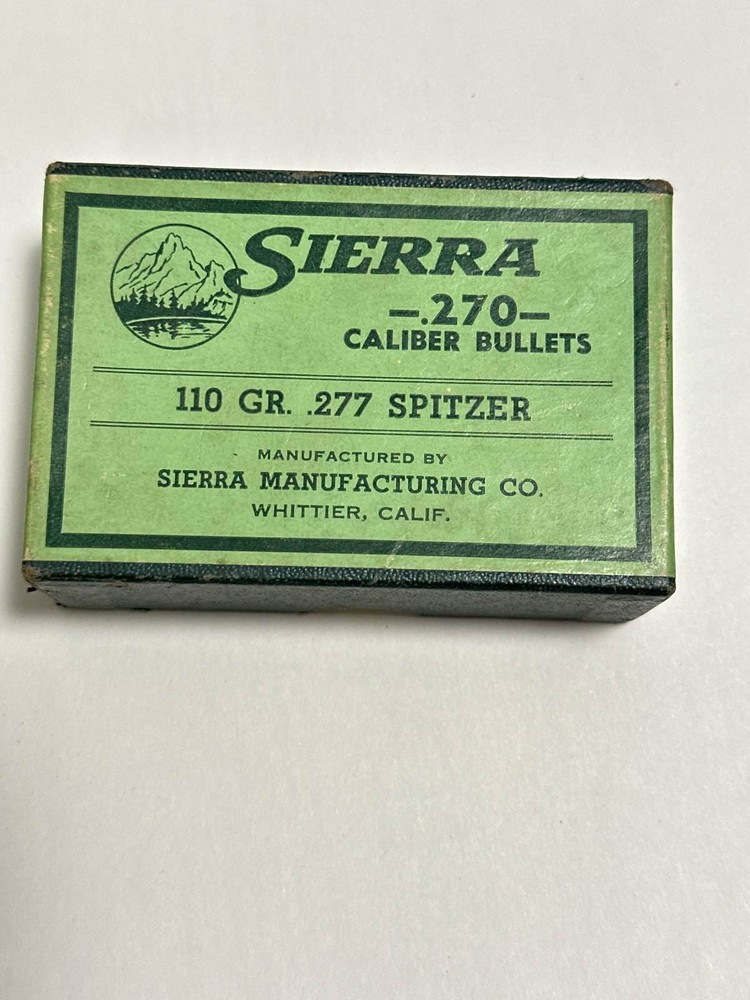 Sierra .270 Caliber Bullets 110 GR .277 Spitzer Empty Box