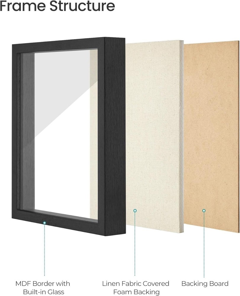 11x14 Shadow Box Frame, Top Loading Display Case Frame , Glass Front with Top...