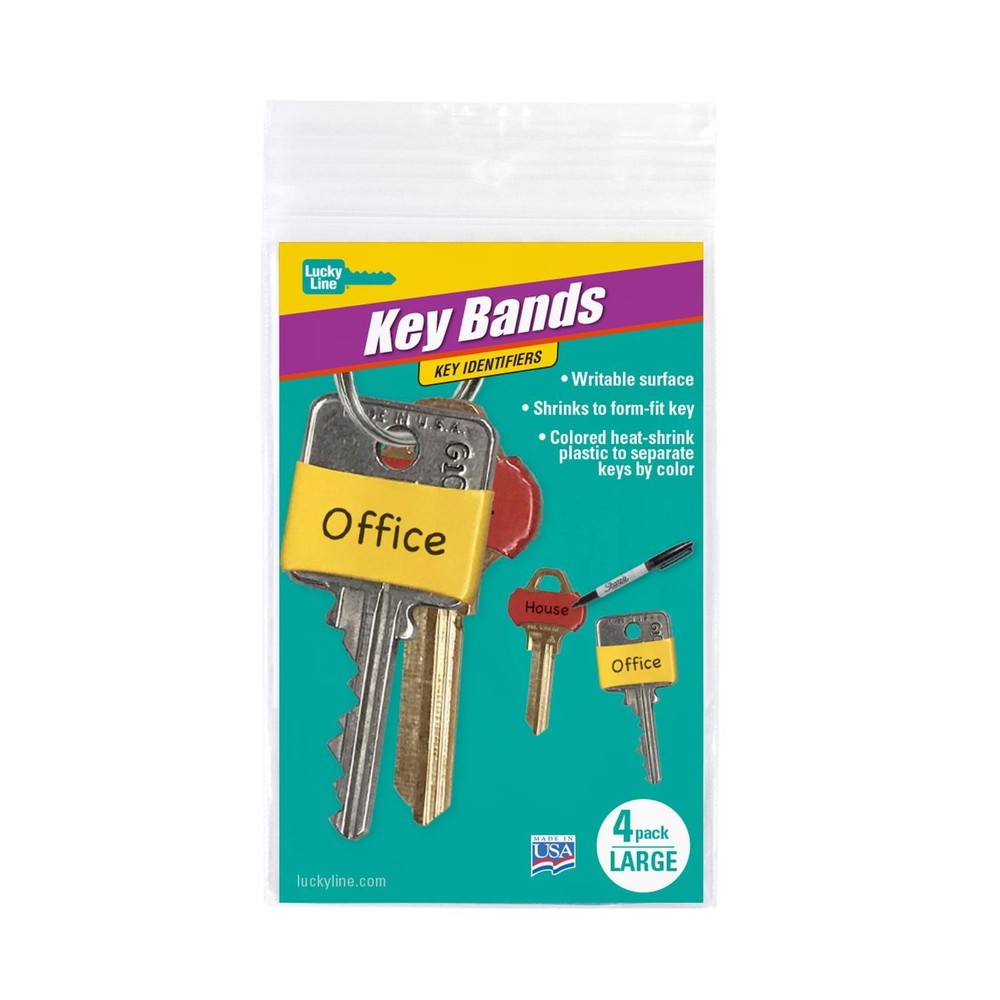 Key-Write 17204 Assorted Color Plastic Key Sleeve Large