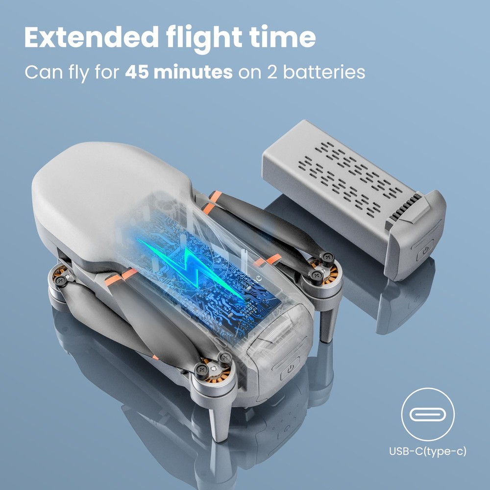 GPS Drone with 2K EIS Camera for Adults,Foldable RC Drones Auto Grey