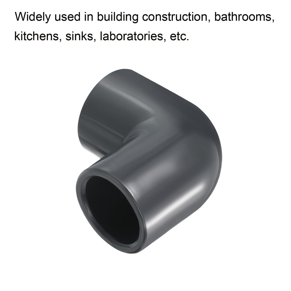 2pcs SCH80 3/4" Socket UPVC Pipe Fitting Elbow 90 Degree Adapter Connector, Gray