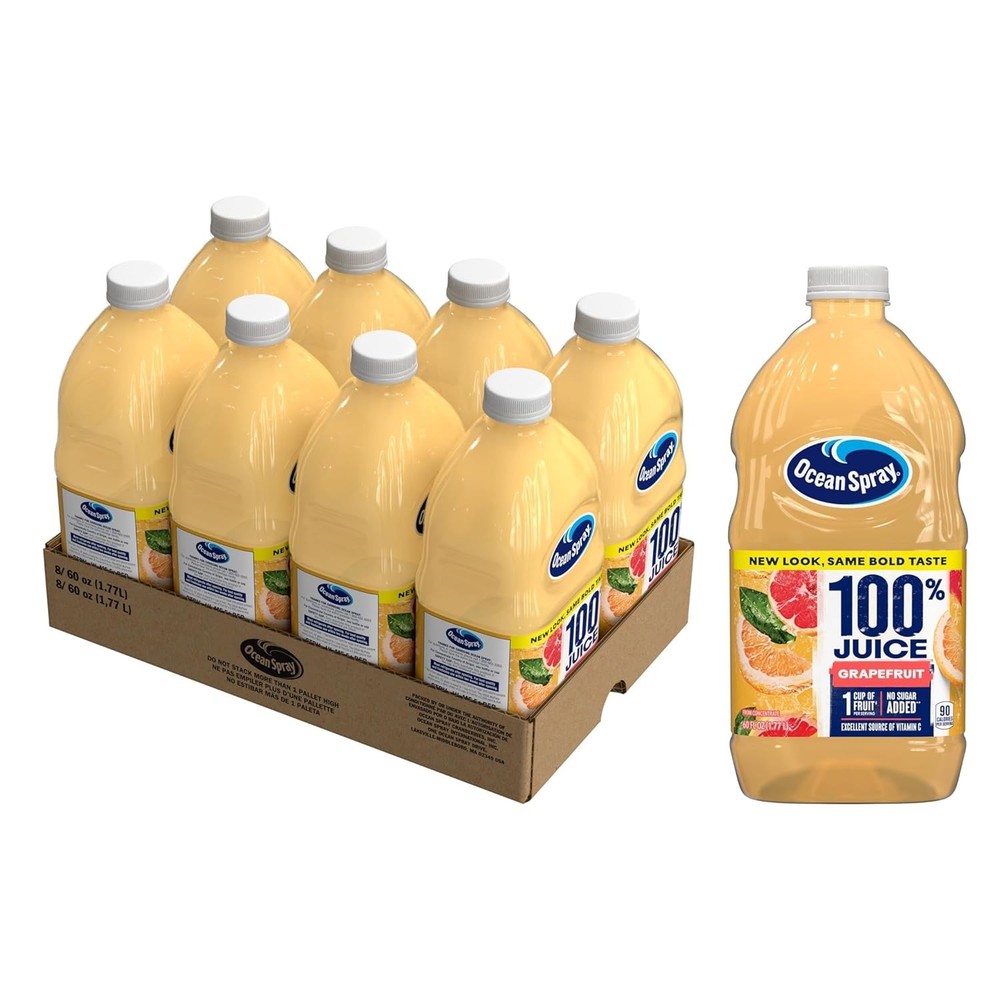 Juice, 100% Grapefruit, 60 Ounce Pack of 8