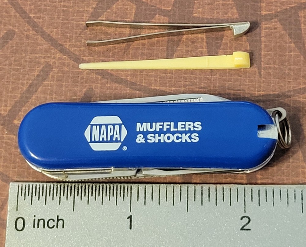 Multi Tool Knife Three Blade Mini Folder NAPA Advertising Scissors Nail File