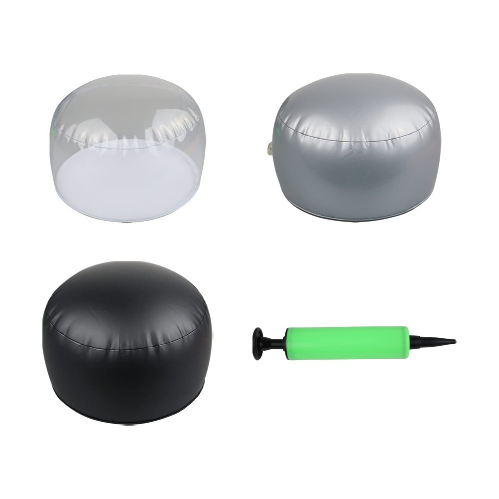 KUROFLY 3 pack clear Inflatable tabletop display grey, black, transparent