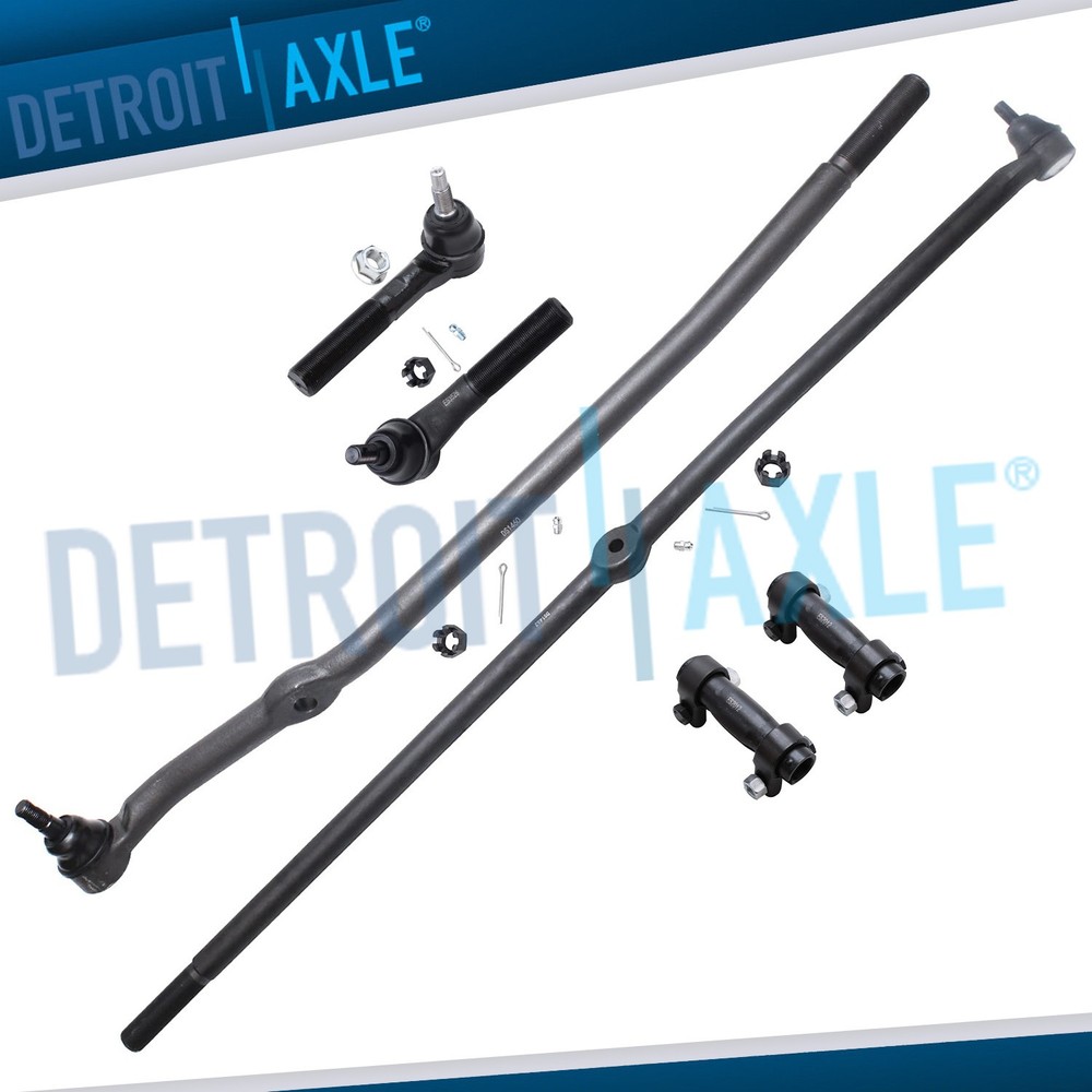 6pc 4WD Front Inner Outer Tie Rods Drag Link Adjustment for 2000-2001 Ram 1500