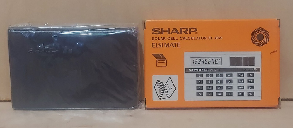 VINTAGE SHARP #EL-869 SOLAR CELL CALCULATOR WITH ORIGINAL BOX & INSTRUCTIONS