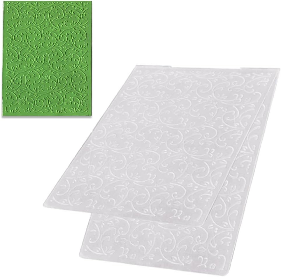 3-D Textured Impressions Background Embossing Folder, Lace Vine Pattern Plastic