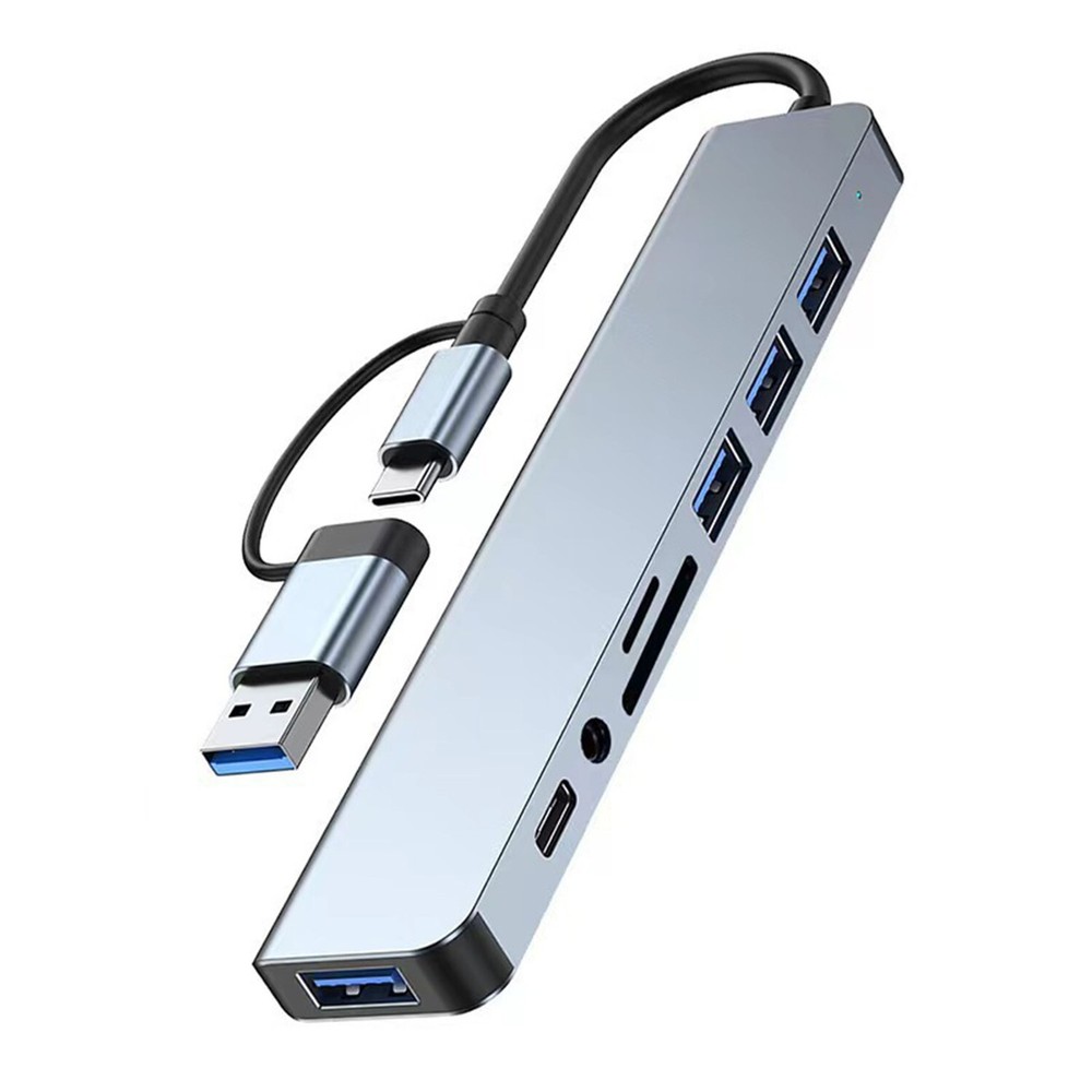 8 Port USB-C Hub Type Adapter 5G Speed Multi USB Splitter for PC Laptop Macbook