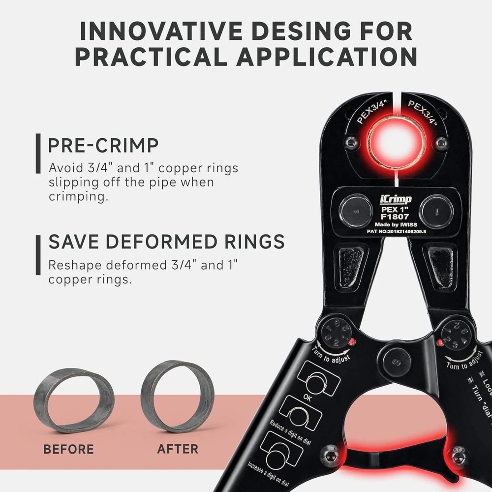 Portable Pex Pipe Crimper Set - Metal Construction