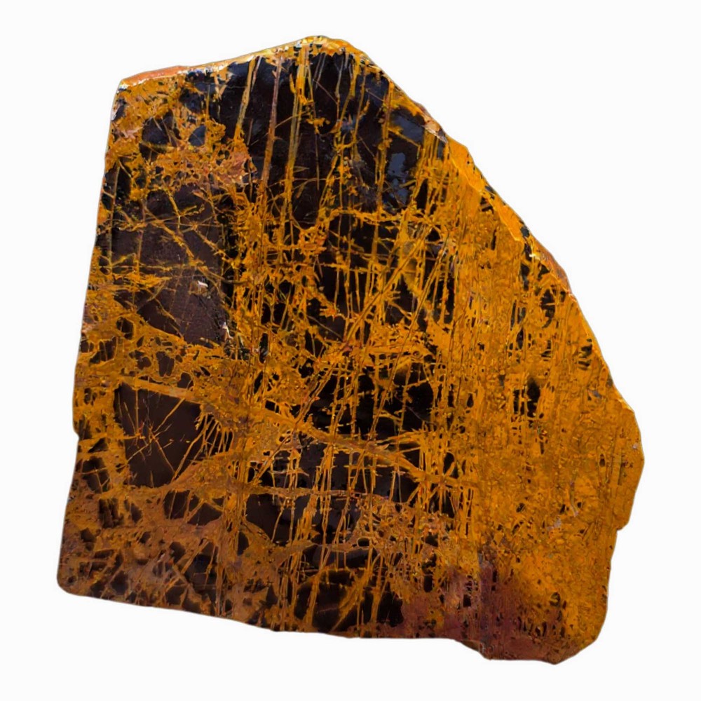 Pilbara Jasper Slab - Jet Black Coffee Spiderweb - Australian Outback