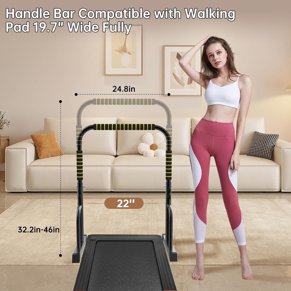 Adjustable Walking Pad Handle - Black/Yellow**