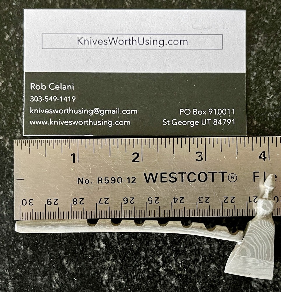 Custom Fred Durio Miniature Battle Axe, Hatchet, Tomahawk, Damascus