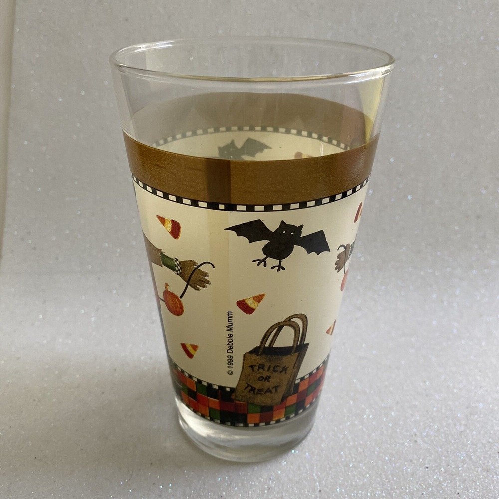 2 Debbie Mumm Halloween Glasses Witch Frankie Frankenstein Excellent