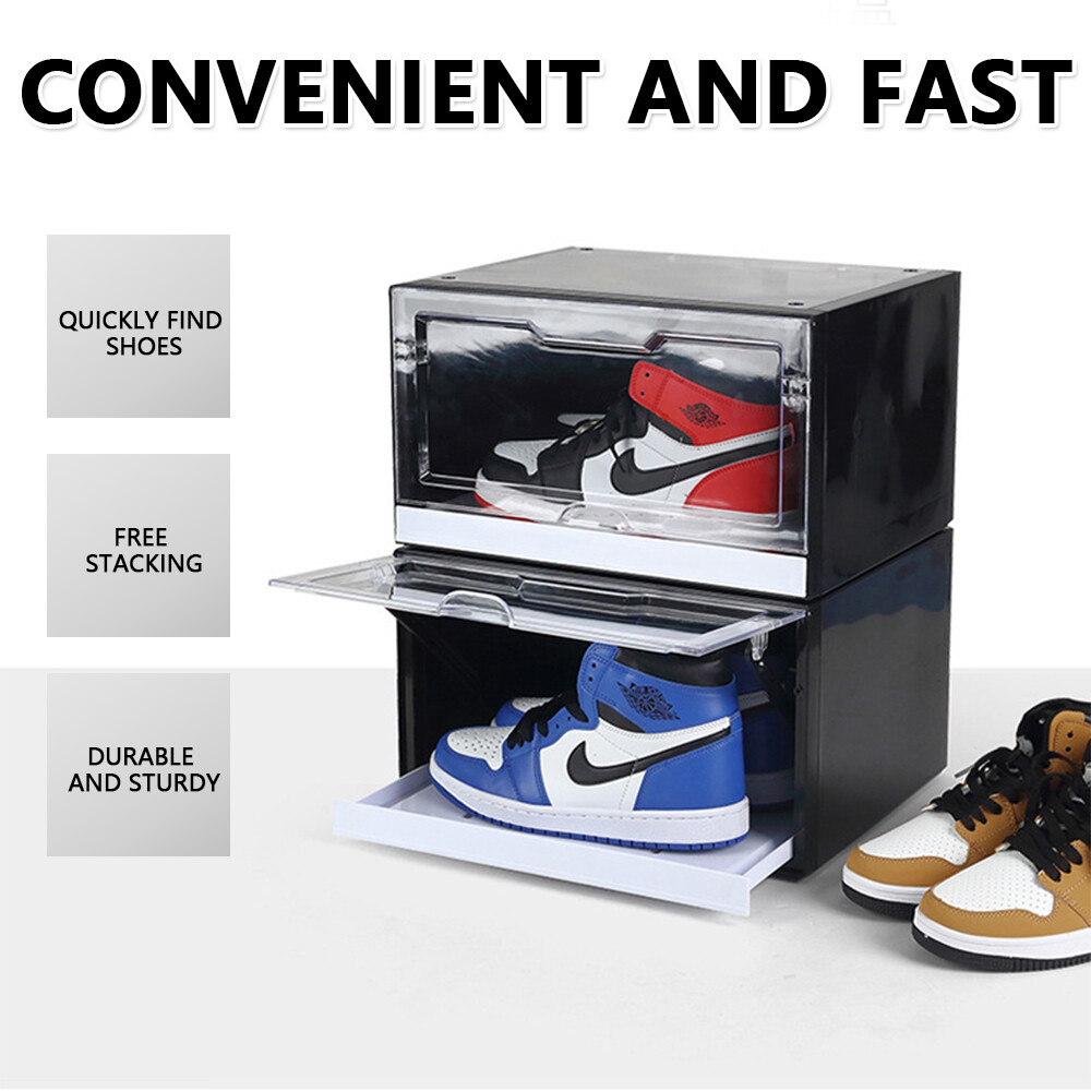 LED Shoe Box Stackable Light Up Sneaker Display Collection Storage Organizer XL
