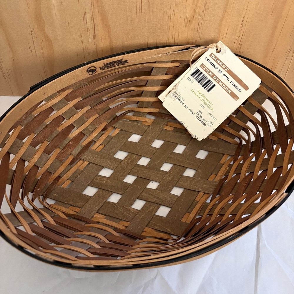 Longaberger Chestnut Medium Oval Diamond Basket
