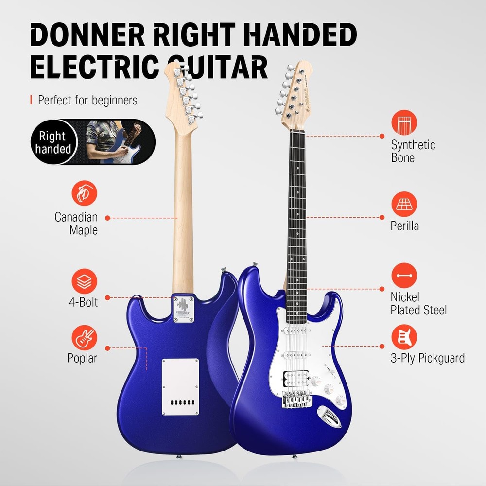 Donner 39in Electric Guitar Starter Kit