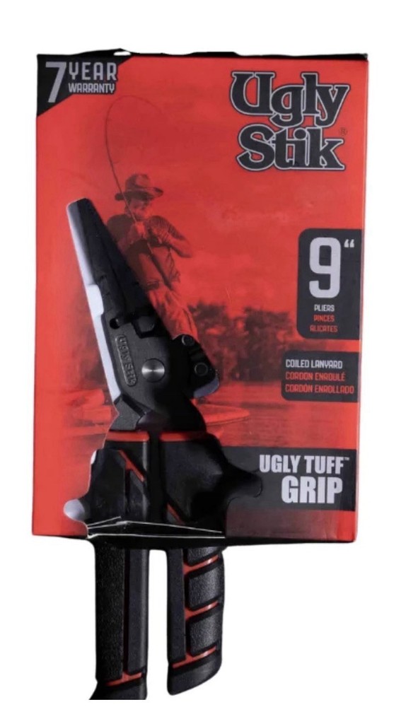 Ugly Stik Tools 9" Pliers W/ Coiled Lanyard, Adjustable Sheath