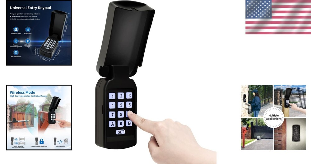 Wireless & Wired TC188 Keypad - Weather-Resistant Access Control for Gates