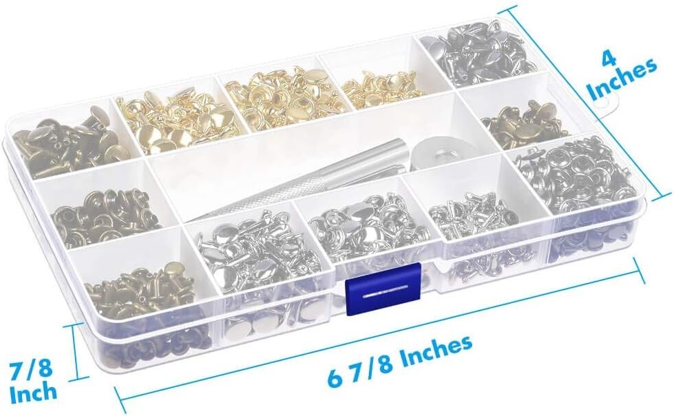 Versatile Leather Rivets Kit with 3 Setting Tools - Craftsmanship Essentials
