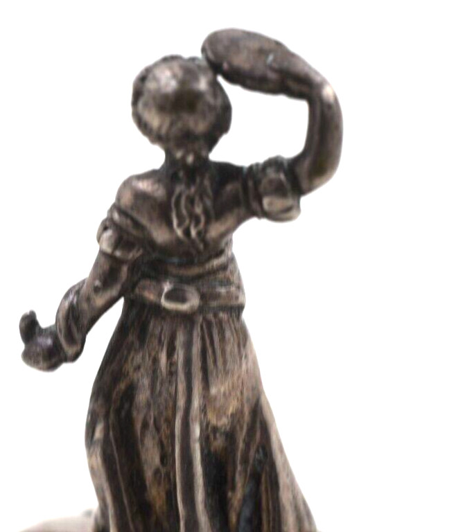 800 Silver Antique Dinner Bell Germany Figural Handle