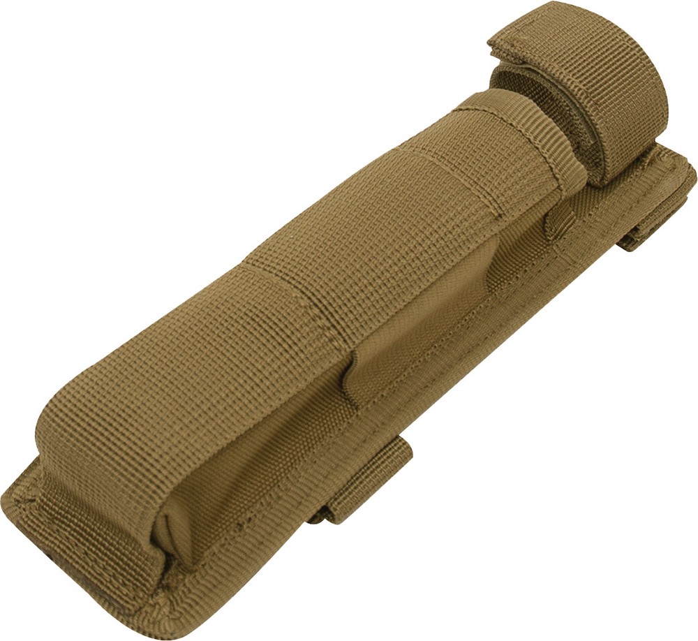 Coyote Brown Long MOLLE Holder for Baton Pouch Bottom Hook And Loop Web Strap