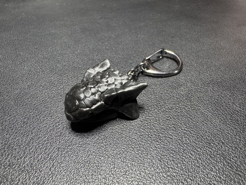 Ankylosaurus Skull | Resin Keychain Replica (Black)
