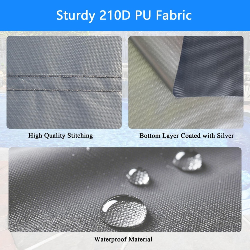 118 x 78 inch Rectangle Pool Cover 9.8 x 6.5 ft Rectangular Frame Pool Covers...