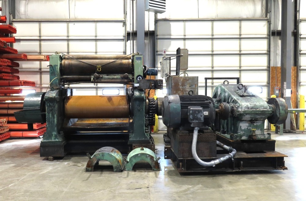 Eemco Rubber Mixing Roll Mill 22"x 60" Rollers 200Hp 3PH Control Panel