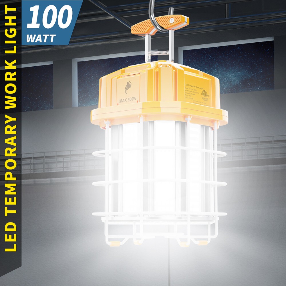 100Watt LED Temporary Work Light Linkable For Warehouse Garage Workroom Lighting