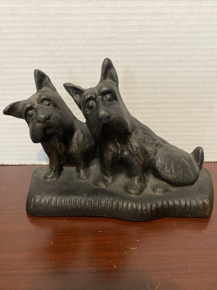 Double Scottie Dog Cast Iron Doorstop
