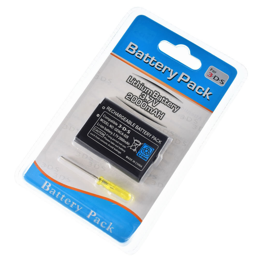 2pack New Battery Replacement for Nintendo 3DS 2DS CTR-003 001 2000mAh + Tool