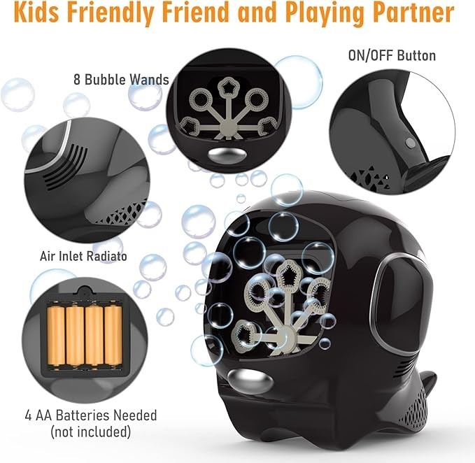 Automatic Bubble Machine for Kids – Portable Electric Bubble Maker for Parties