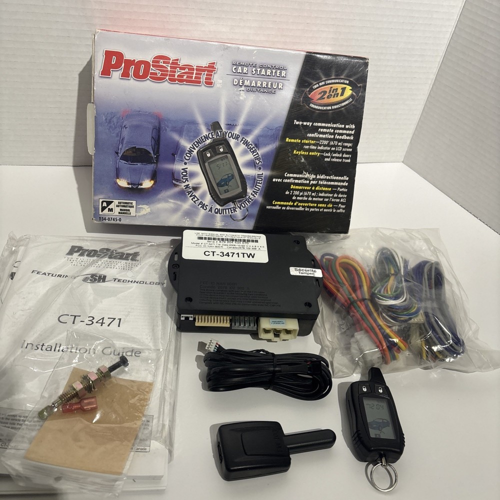 Pro Start CT-3471 Remote Car Starter Open Box Wiring Sealed Remote Tested!