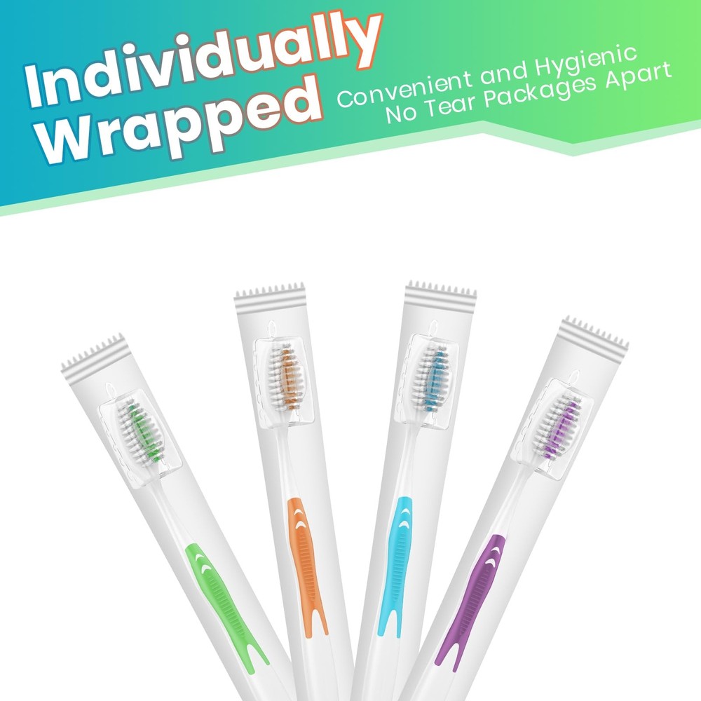 30 Pack Bulk Toothbrushes with Covers, Individually Wrapped Tooth Brush Pack