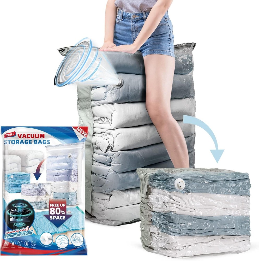 6 Pack Vacuum Storage Bags, Jumbo Cube (31x40x15 Inch), Extra Large