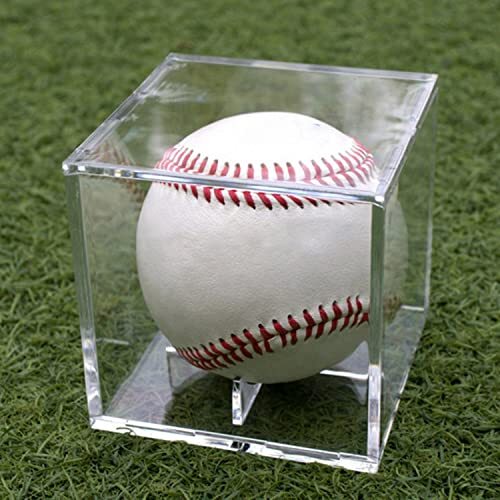 4 Pack Clear Acrylic Baseball Cube Display Case Boxes for Memorabilia Display