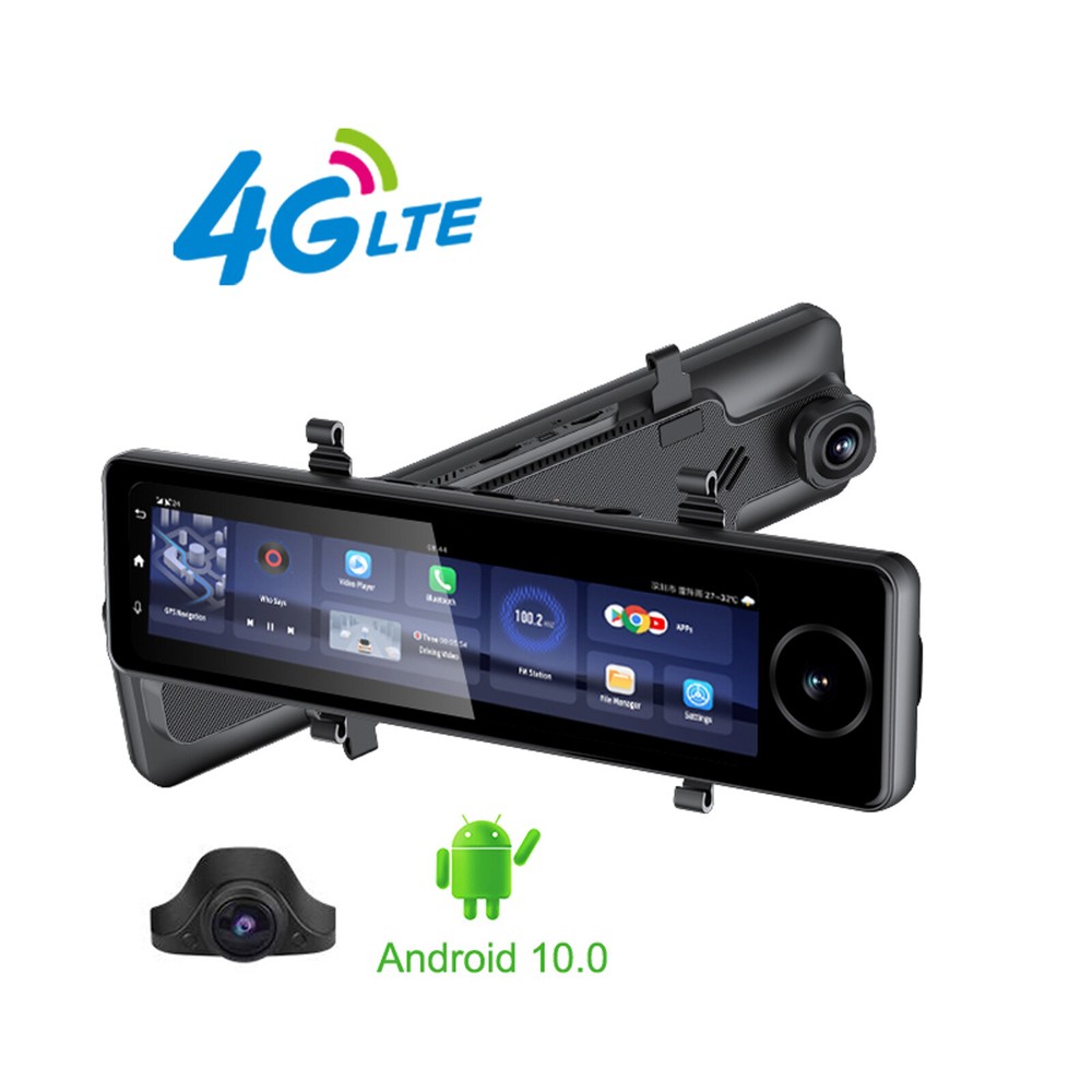 3 Channel Rearview Mirror Dash Cam With Bracket 4g Android Remote Live-View ADAS