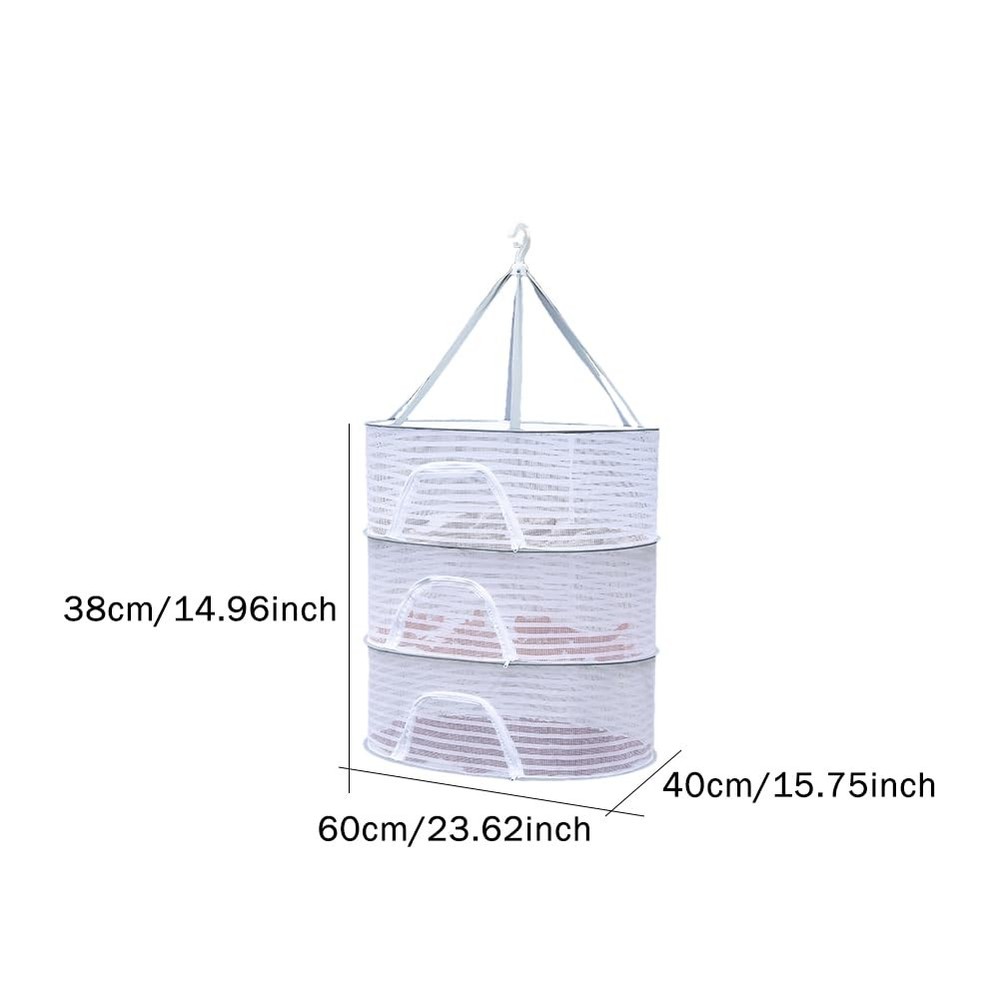 3 Layer Herb Drying Rack Foldable Hanging Mesh Net