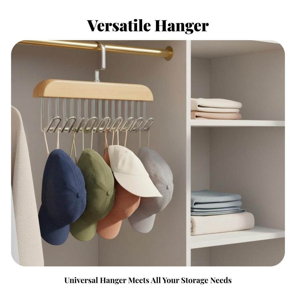 Closet Hat Rack Space Saving Multi-Hook Hanger Multifunctional for Small